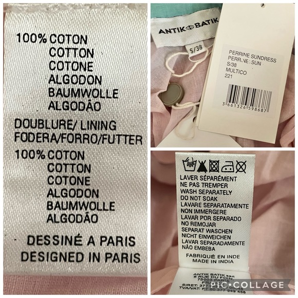 ANTIK BATIK Dress NWT Perrine tiered cutout cotton halterneck Multicolor Size 6 - Picture 16 of 16